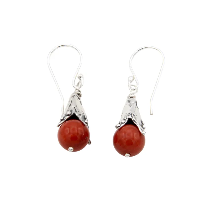 Coral Snow Drop Earrings Pam Springall Earrings