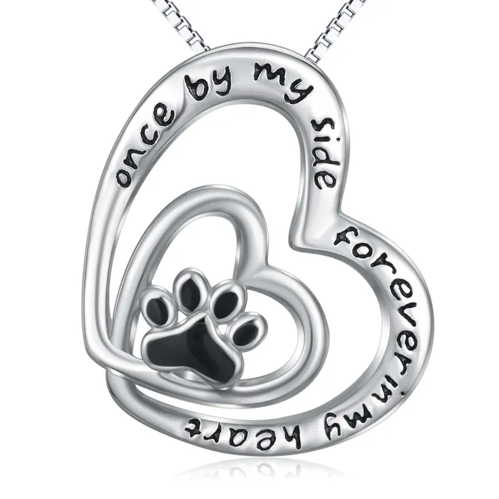 Double Paw Memorial Sterling Silver Necklace Pet Jewelry for Pet Lovers Monica Necklaces Double Paw Memorial Sterling Silver Necklace Pet Jewelry for Pet Lovers Monica Necklaces