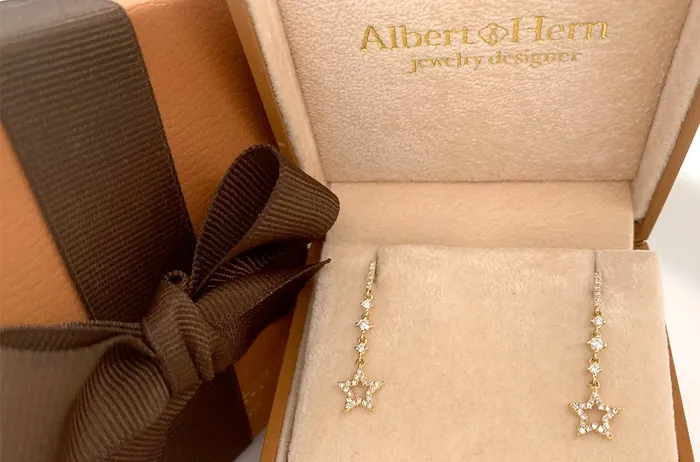 Earrings 14kt Gold Open Stars Diamonds Stud Albert Hern Earrings Earrings 14kt Gold Open Stars Diamonds Stud Albert Hern Earrings