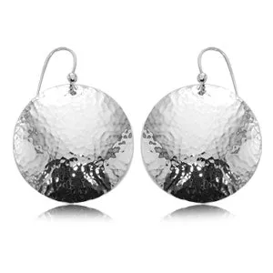 Earrings Carla Corp Sterling Silver Hammered Disc Earrings