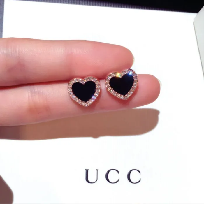 Earrings ClaudiaG Onyx Heart Earrings