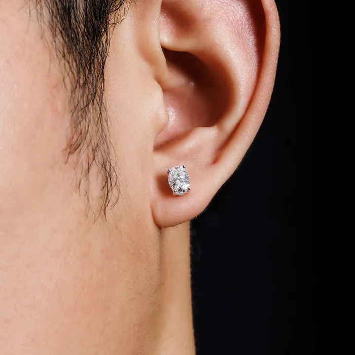 Earrings icezeusshop 2CTW S925 Silver Oval cut Moissanite Stud Earrings