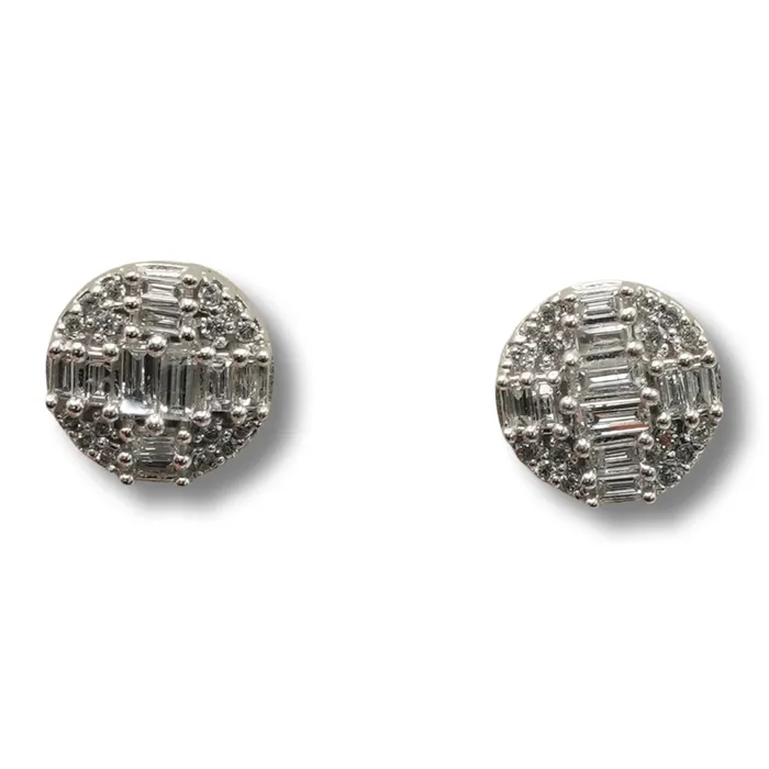 Earrings imakegrillzcom Baguette Circle Diamond Earring