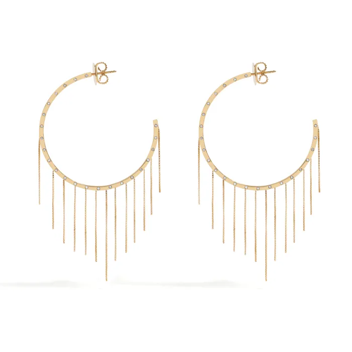 Earrings Jack Vartanian NEW VINTAGE FRINGE HOOP EARRING IN 18K YELLOW GOLD WITH DIAMOND Earrings Jack Vartanian NEW VINTAGE FRINGE HOOP EARRING IN 18K YELLOW GOLD WITH DIAMOND