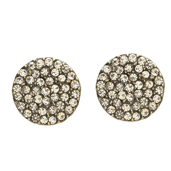 Earrings Rebel Designs Inc Small Pave Disc Stud Earrings