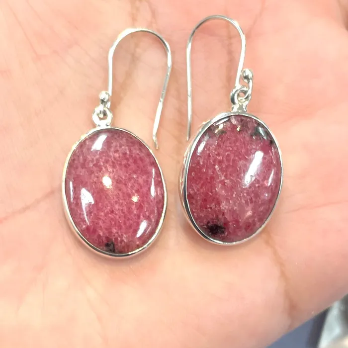 Earrings Videotron Gems India SALE Rhodonite SS Earrings J925