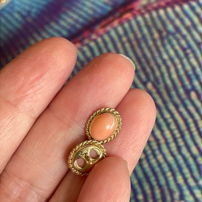 Earrings Vintage Paris Jewelry Coral Earrings Rope Bezel 14k Gold Vintage Earrings Vintage Paris Jewelry Coral Earrings Rope Bezel 14k Gold Vintage