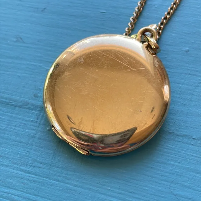 Engraved Flower Locket Gold Filled Vintage Love Vintage Paris Earrings