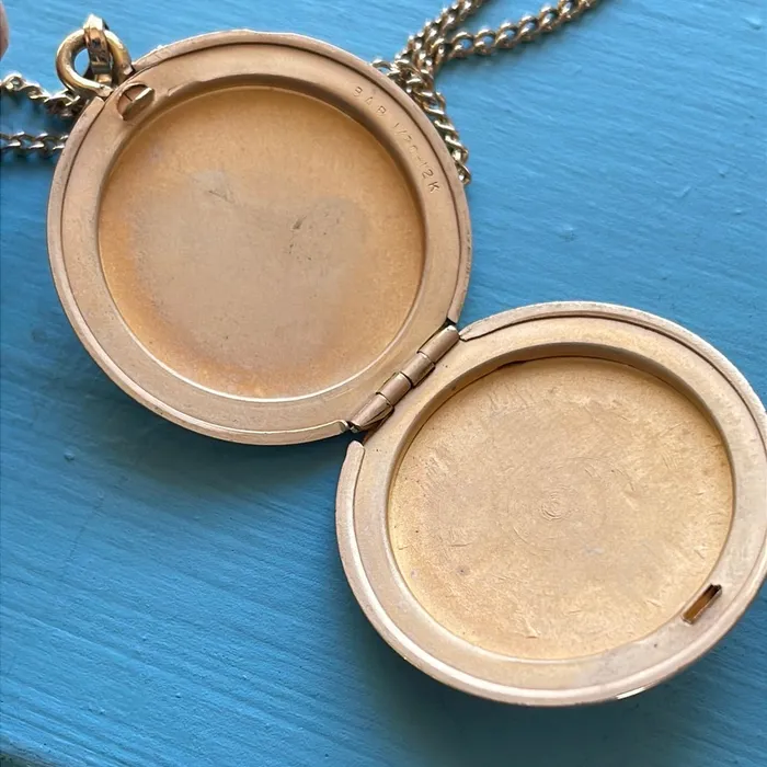 Engraved Flower Locket Gold Filled Vintage Love Vintage Paris Earrings