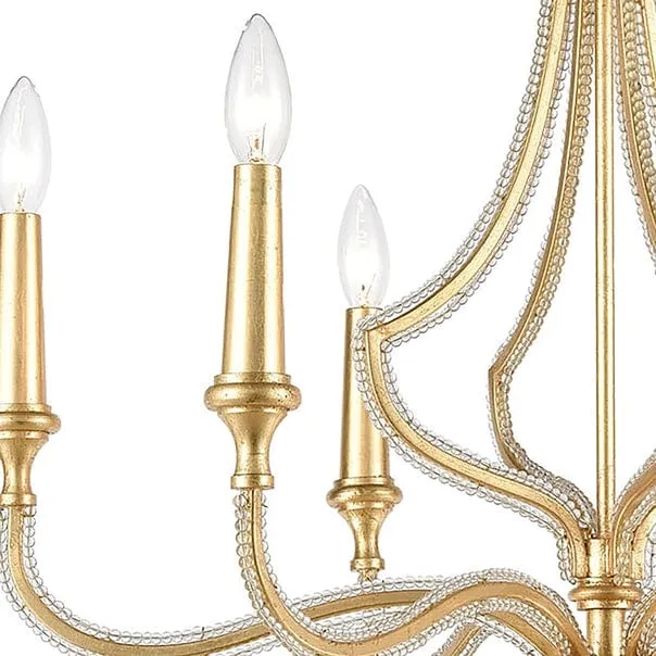 FaireElk Home Earrings La Rochelle 6Lght Chandelier Parisian Gold Leaf