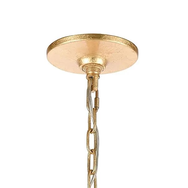 FaireElk Home Earrings La Rochelle 6Lght Chandelier Parisian Gold Leaf