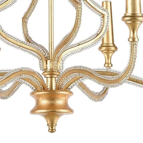 FaireElk Home Earrings La Rochelle 6Lght Chandelier Parisian Gold Leaf