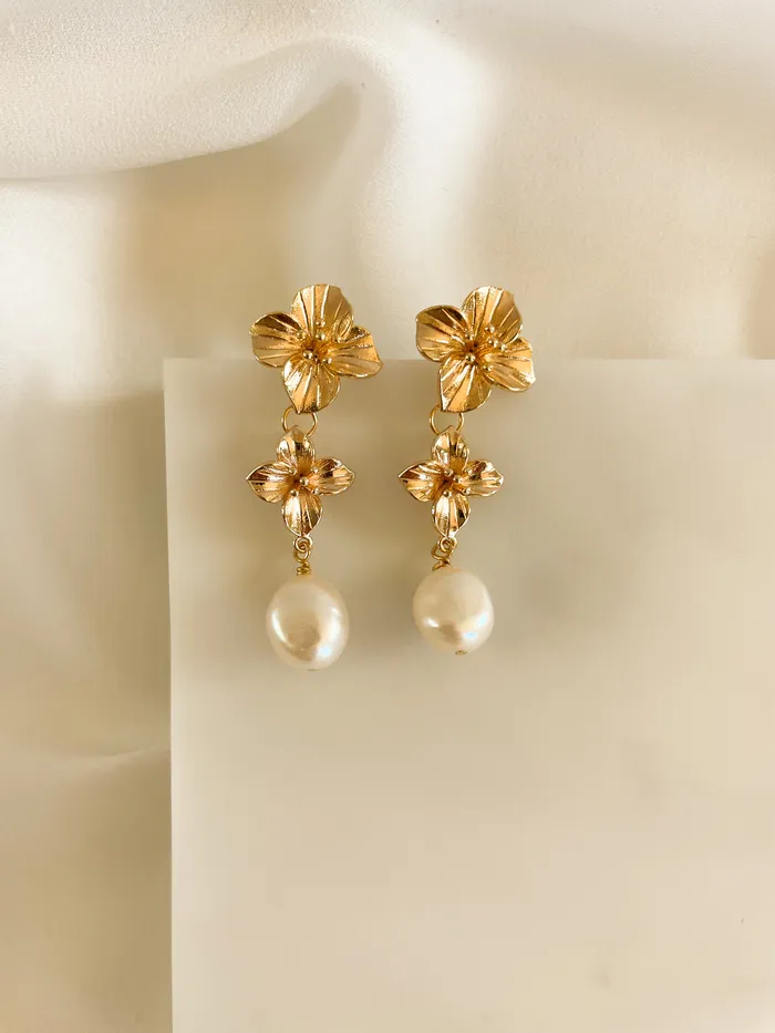 Flower Girl Pearl Drops The Minne Design Co Earrings