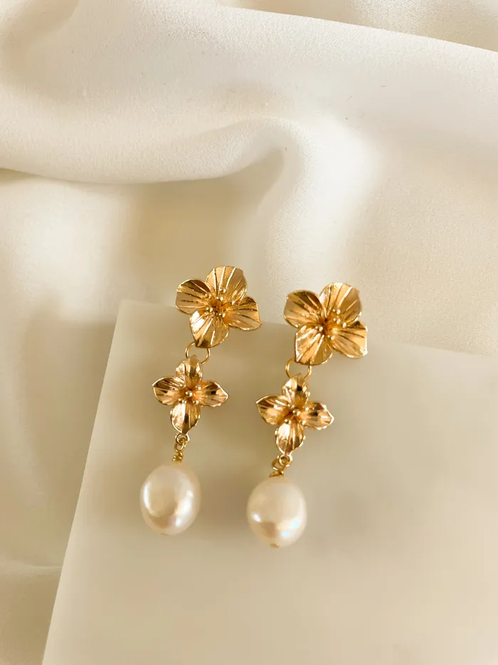Flower Girl Pearl Drops The Minne Design Co Earrings