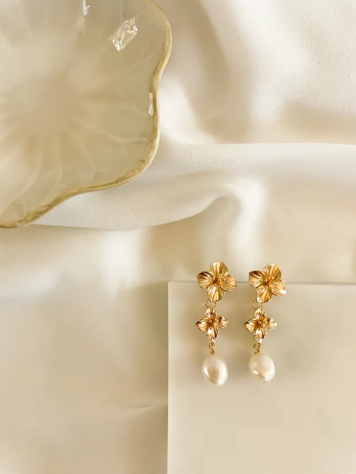 Flower Girl Pearl Drops The Minne Design Co Earrings