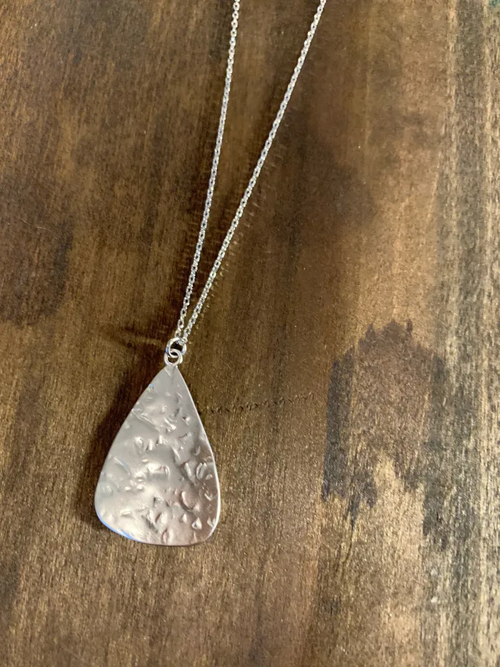 hammered matte triangle pendant necklace bubs sass Necklaces