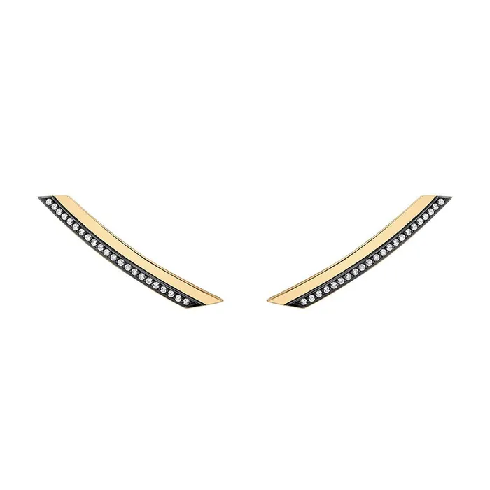 Jack Vartanian Earrings SLIM DECO COMET EARRING IN BLACK RHODIUM PLATED 18K YELLOW GOLD WITH DIAMOND Jack Vartanian Earrings SLIM DECO COMET EARRING IN BLACK RHODIUM PLATED 18K YELLOW GOLD WITH DIAMOND