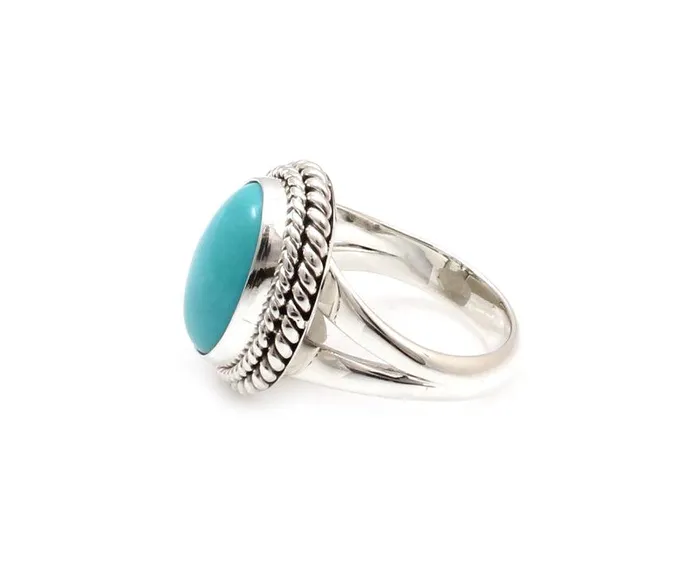 Kingman Turquoise Ring Artie Yellowhorse Rings Kingman Turquoise Ring Artie Yellowhorse Rings