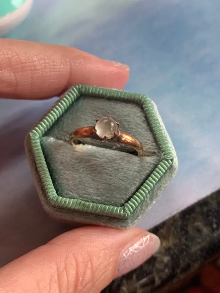Love Vintage Paris Moonstone Ring 10k Gold Engagement Jewelry Vintage Rings