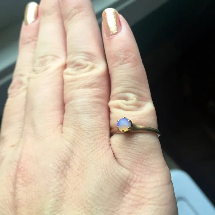 Love Vintage Paris Opal Ring Solitaire 10k Gold Vintage Rings