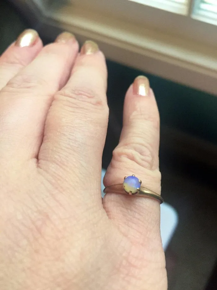 Love Vintage Paris Opal Ring Solitaire 10k Gold Vintage Rings