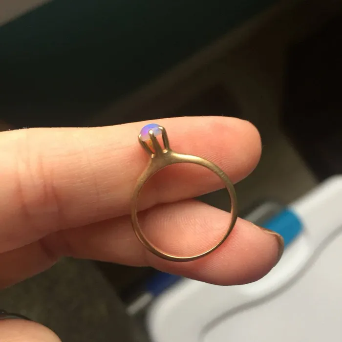 Love Vintage Paris Opal Ring Solitaire 10k Gold Vintage Rings