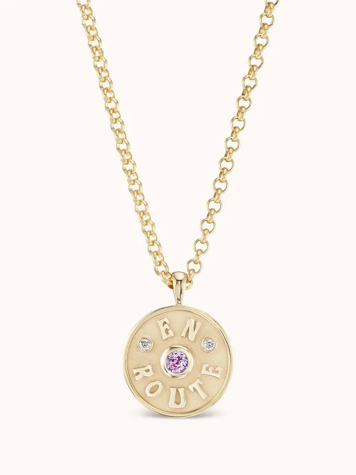 Marlo Laz Necklaces Medium En Route Necklace Pink Sapphire
