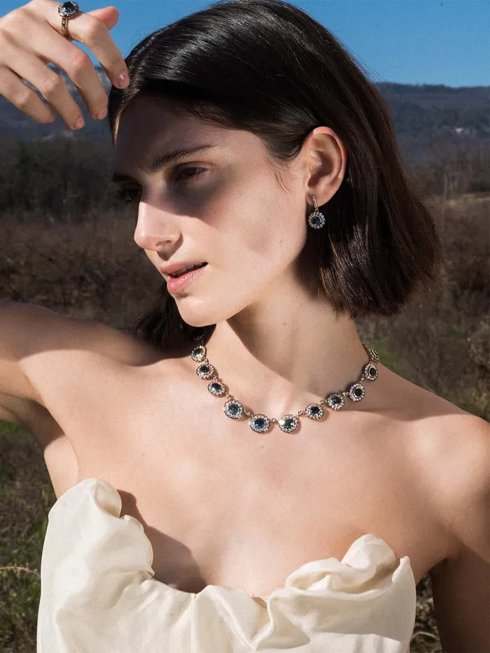 Marlo Laz Necklaces Montana Sapphire Alexandra Necklace