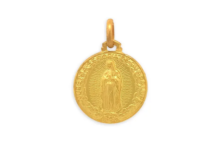 Medal 18kt Solid Gold Lady of Guadalupe Pendant Albert Hern Necklaces