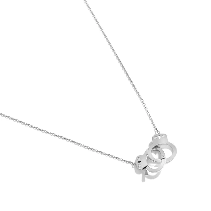 MEDIUM HANDCUFF NECKLACE IN 18K WHITE GOLD WITH DIAMOND Jack Vartanian Necklaces MEDIUM HANDCUFF NECKLACE IN 18K WHITE GOLD WITH DIAMOND Jack Vartanian Necklaces