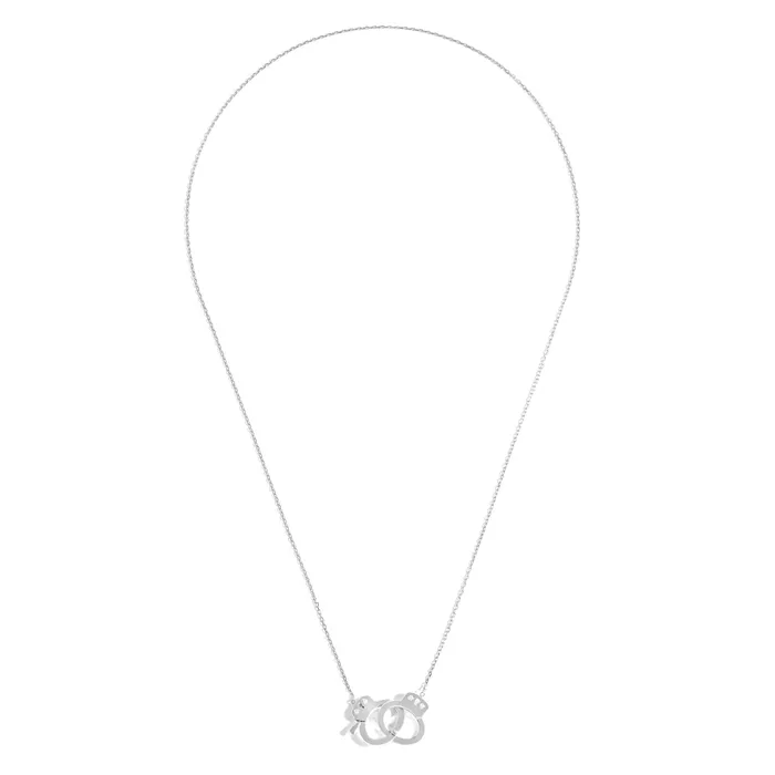 MEDIUM HANDCUFF NECKLACE IN 18K WHITE GOLD WITH DIAMOND Jack Vartanian Necklaces