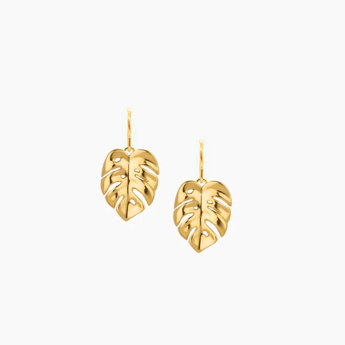 Medium Monstera Drop Earrings misha hawaii Earrings