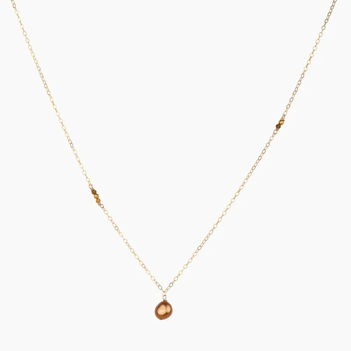 misha hawaii Necklaces Thalia Chocolate Keshi Pearl Necklace
