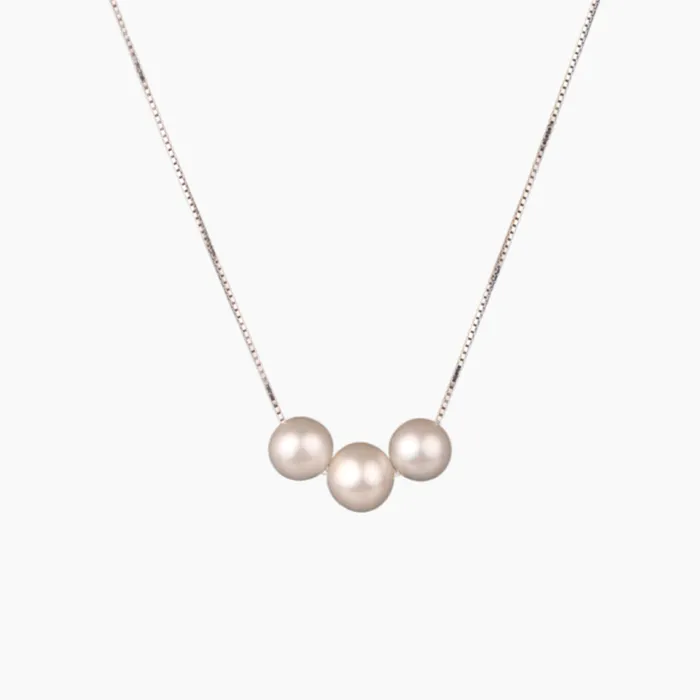 MishaHawaii Lorelei Triple White Pearl Floating Necklace Necklaces