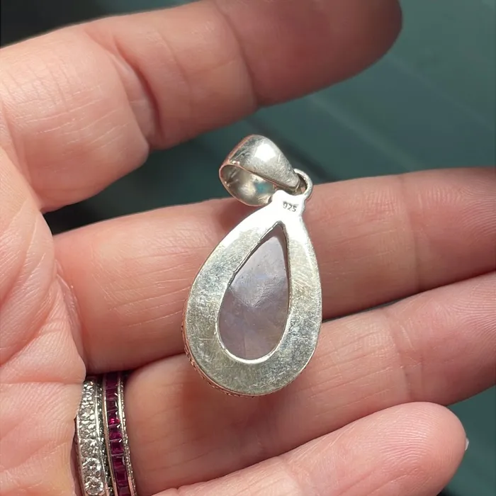 Moonstone Teardrop Pendant Sterling Silver Love Vintage Paris Necklaces
