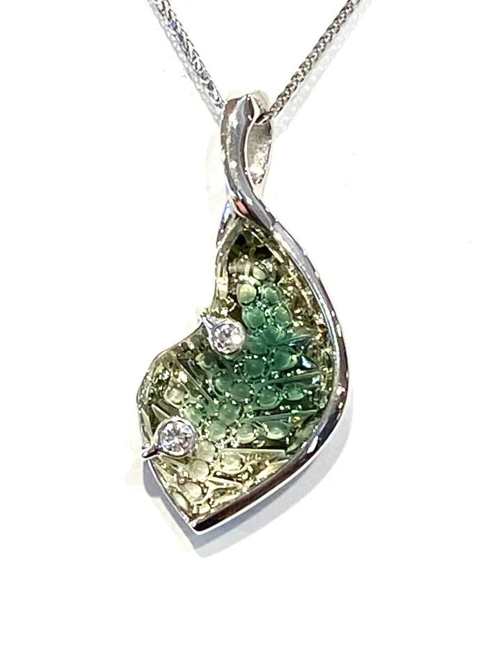 Necklaces Art FX fine jewelry 14k White Gold Oregon Sunstone and Diamond Pendant Necklaces Art FX fine jewelry 14k White Gold Oregon Sunstone and Diamond Pendant