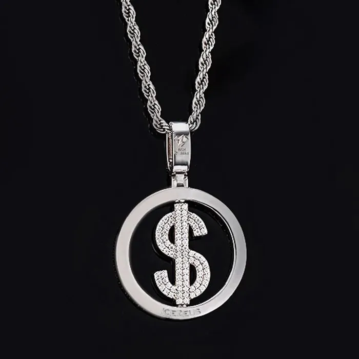 Necklaces ICEZEUS 925 Sterling Silver Moissanite Spin Pendant icezeusshop