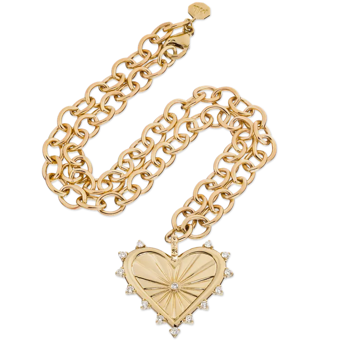Necklaces Spiked Heart Necklace Marlo Laz Necklaces Spiked Heart Necklace Marlo Laz