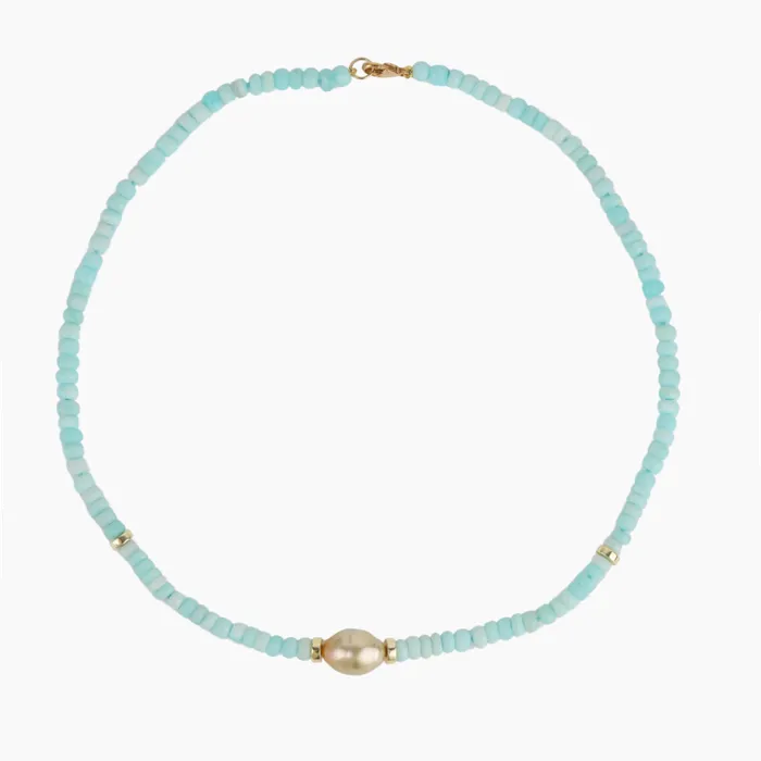 Opal Golden South Sea Pearl Necklace misha hawaii Necklaces