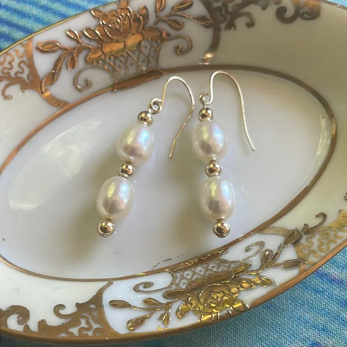 Pearl Drop Earrings 14k Gold Vintage Vintage Paris Jewelry Earrings