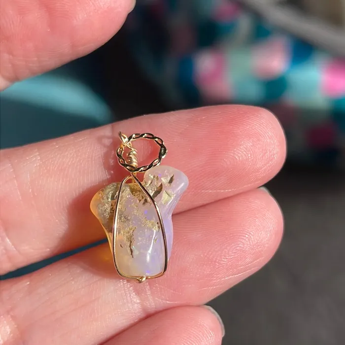 PreStyled Sets Vintage Paris Jewelry Opal Freeform Pendant Gold Filled Handmade PreStyled Sets Vintage Paris Jewelry Opal Freeform Pendant Gold Filled Handmade