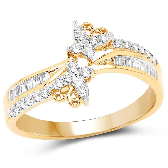 Quintessence Rings Diamond Butterfly Ring 14K Yellow Gold