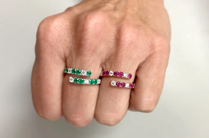 Ring 18kt Gold Open Bypass Band Rubies Diamonds Albert Hern Rings Ring 18kt Gold Open Bypass Band Rubies Diamonds Albert Hern Rings