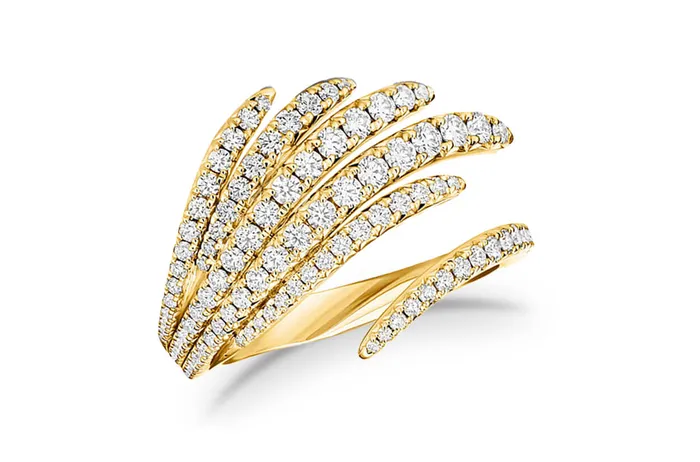Rings Albert Hern Ring 18kt Gold Diamonds Vela Cocktail Band
