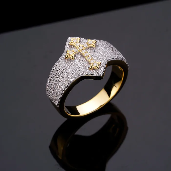 S925 Clustered Cross Ring IceZeusShop Rings