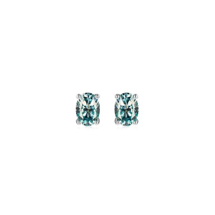 S925 Silver Oval cut Rare Color Moissanite Stud Earrings icezeusshop Earrings