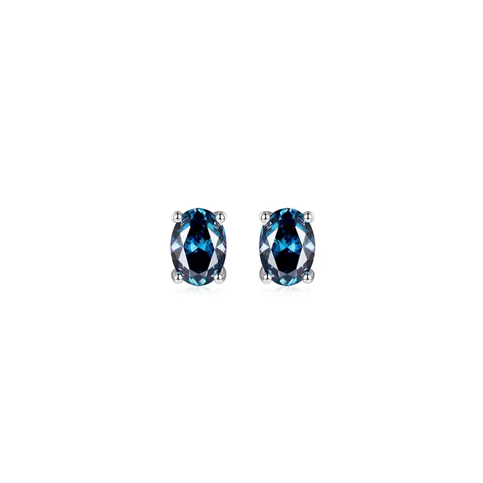 S925 Silver Oval cut Rare Color Moissanite Stud Earrings icezeusshop Earrings