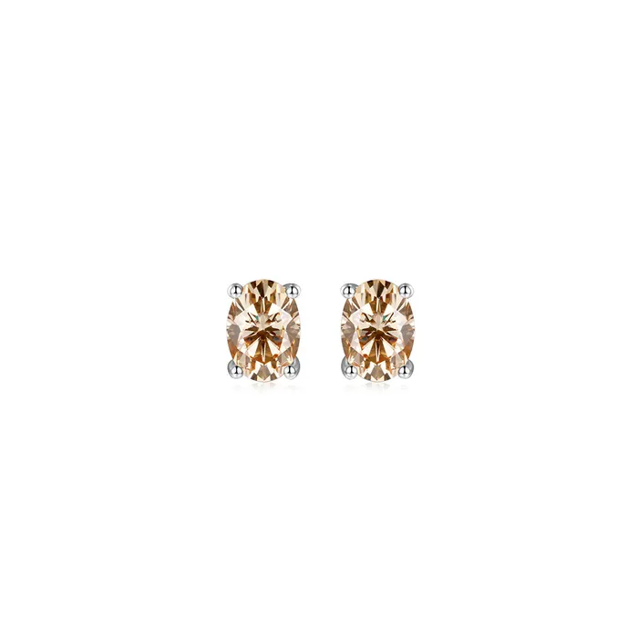 S925 Silver Oval cut Rare Color Moissanite Stud Earrings icezeusshop Earrings