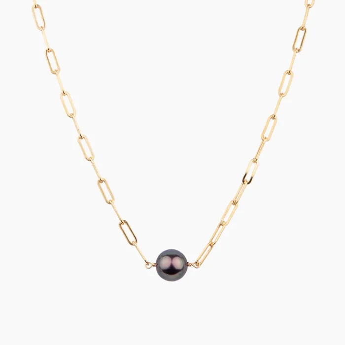 Tahitian Pearl Paperclip Choker misha hawaii Earrings
