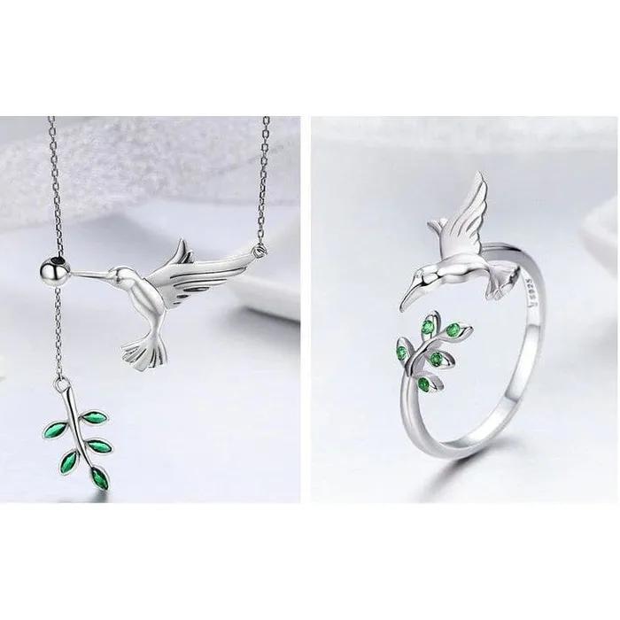 The Pink Pigs Earrings Sterling Silver Hummingbird Jewelry Necklace Earrings Ring or SET